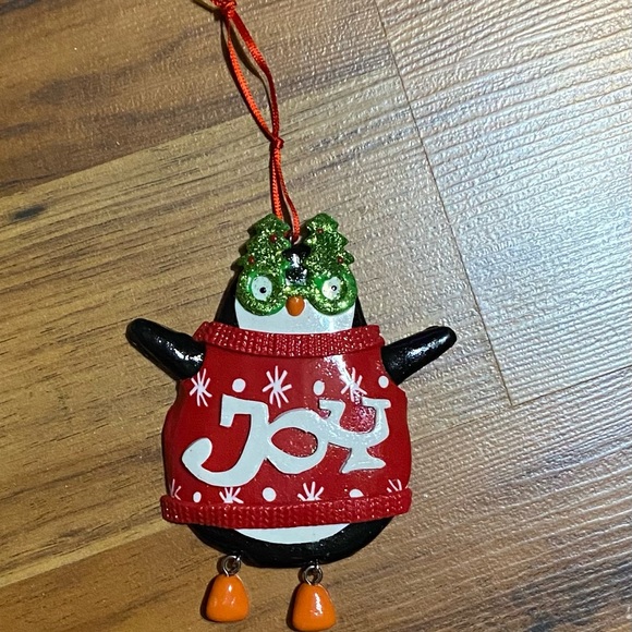 Penguin Christmas 🎄 Ornament Wearing A JOY Sweater - Picture 3 of 7